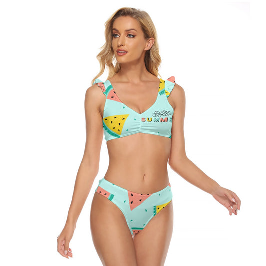 Hello Summer Ruffle Cuff Bikini